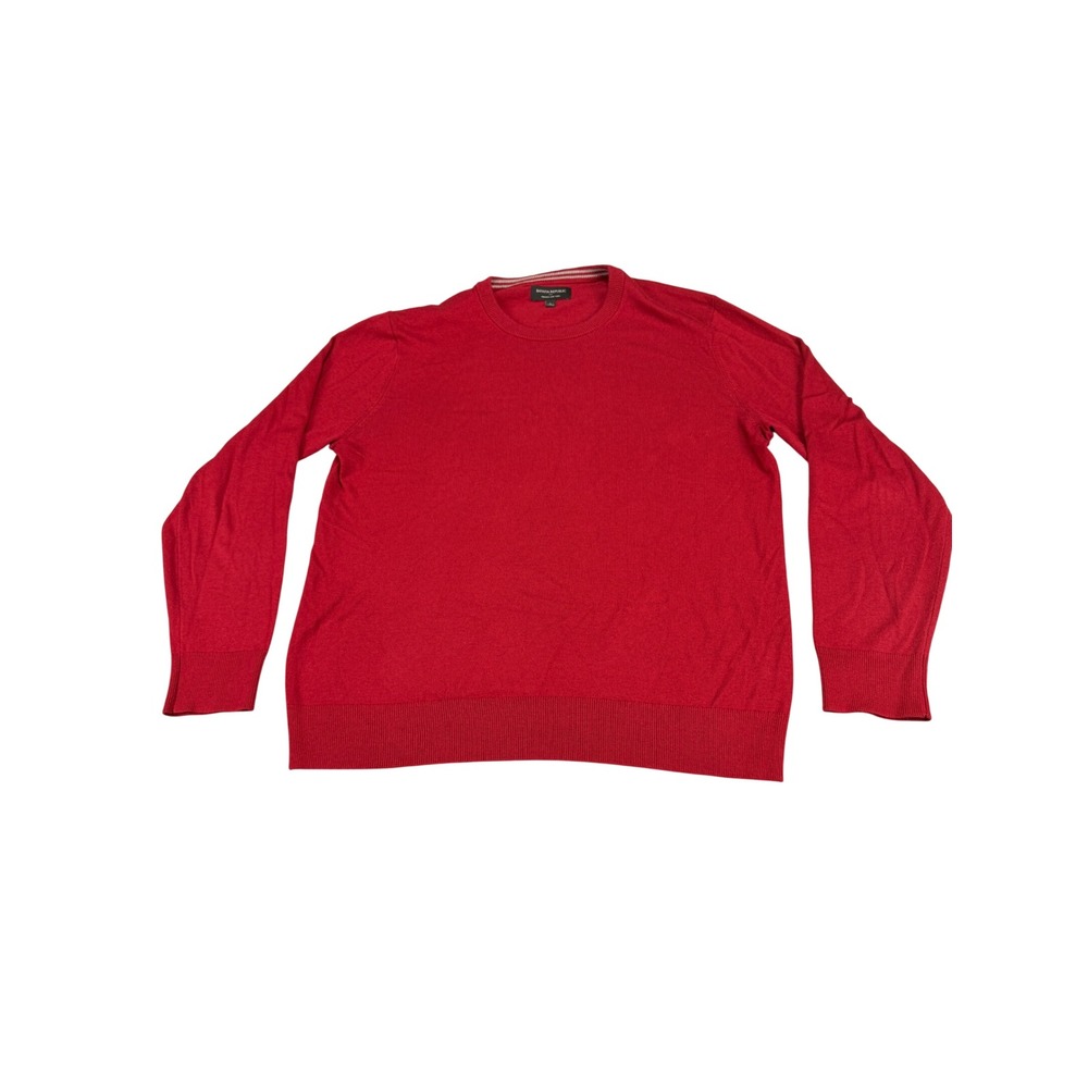 Banana Republic Mens Red Premium Luxe Yarn Cotton Silk Cashmere Sweater Large